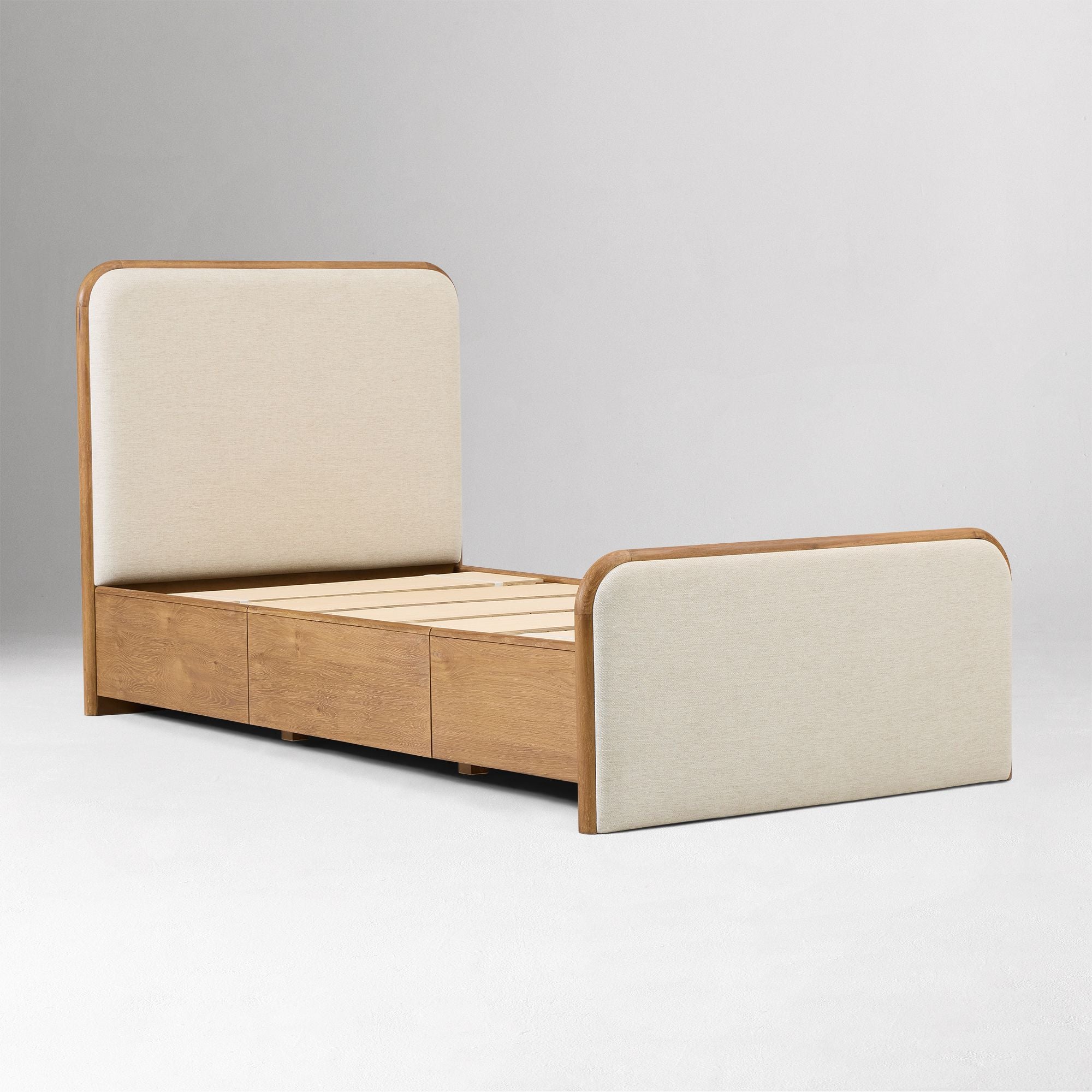 Miles Wood & Upholstered Storage Bed