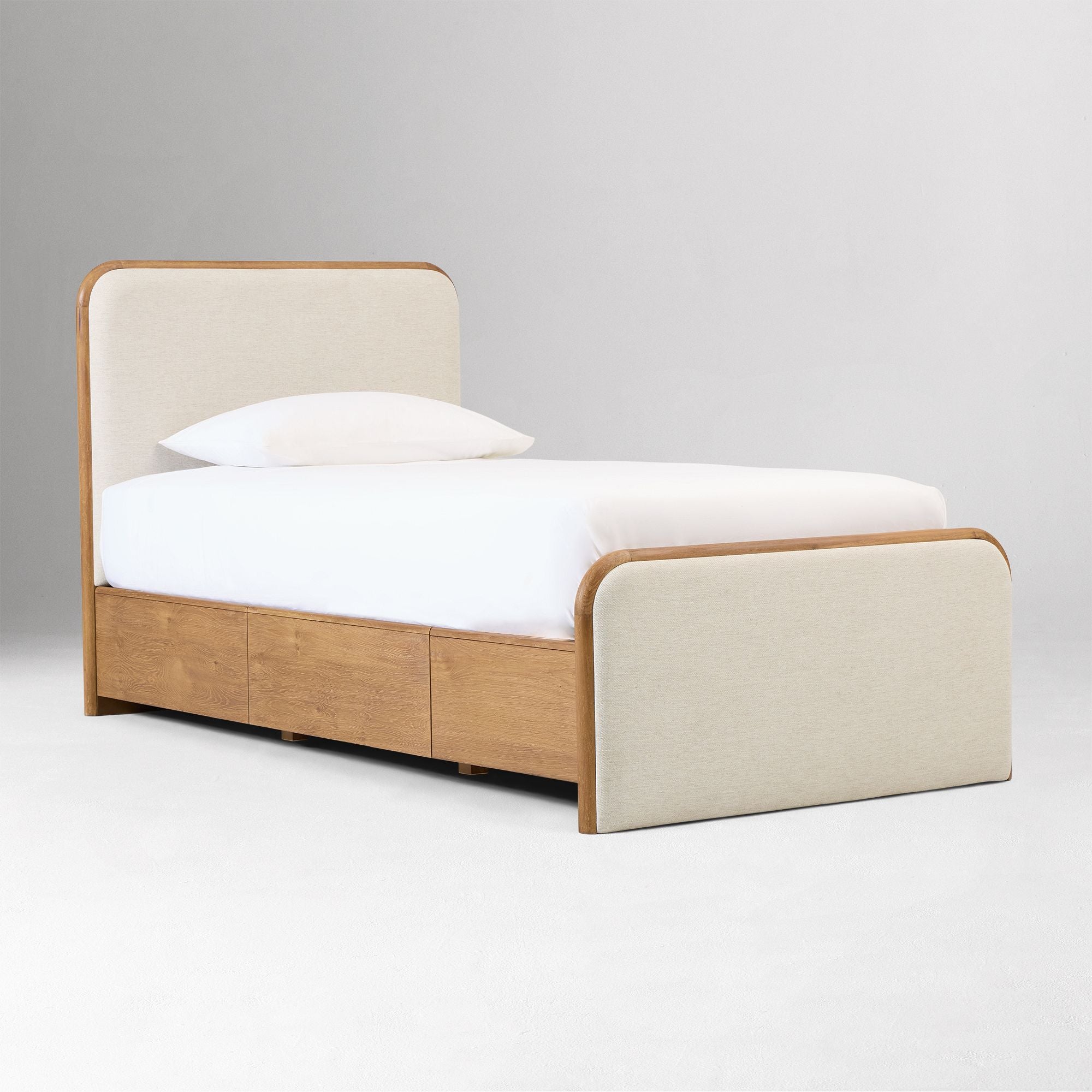 Miles Wood & Upholstered Storage Bed