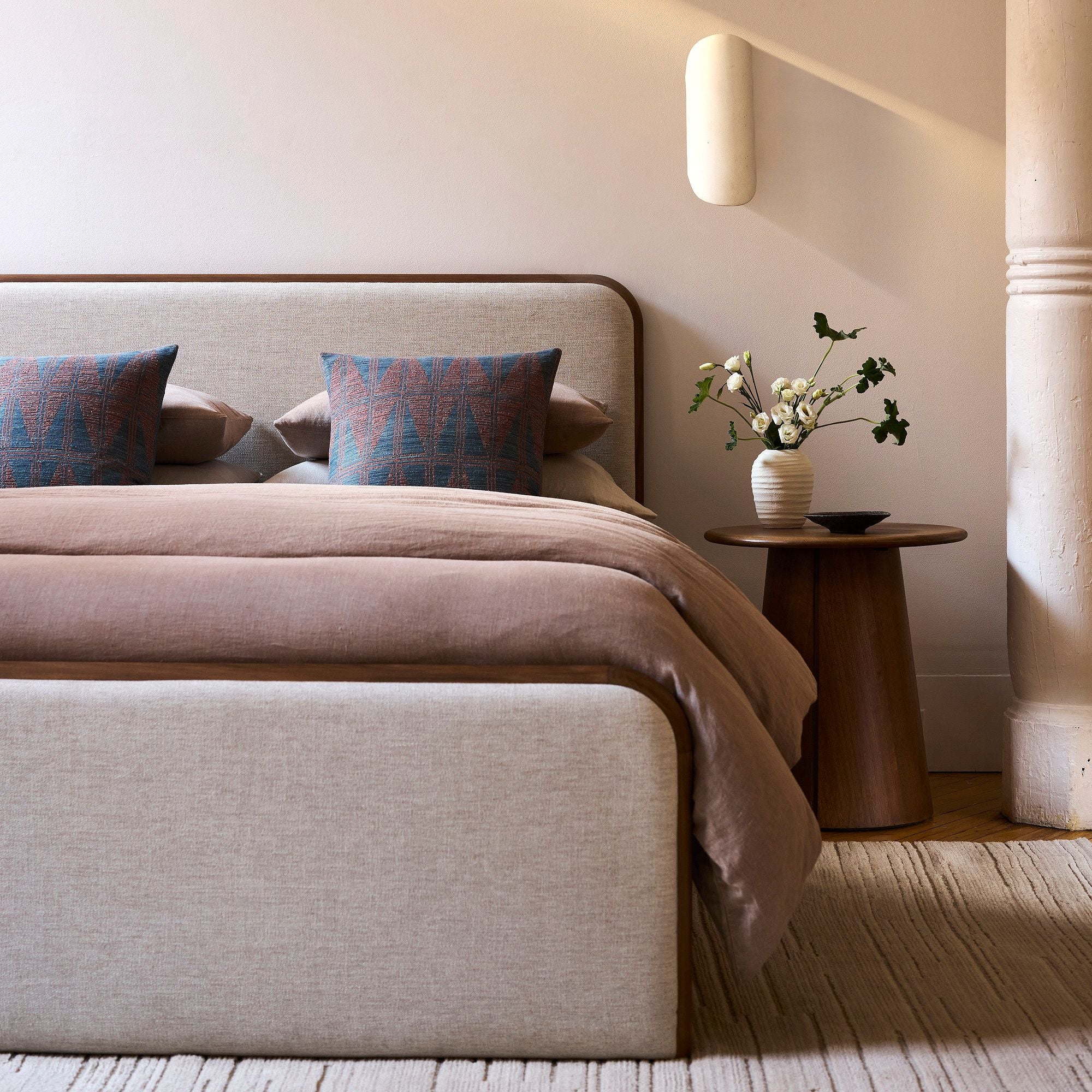 Miles Wood & Upholstered Side Storage Bed